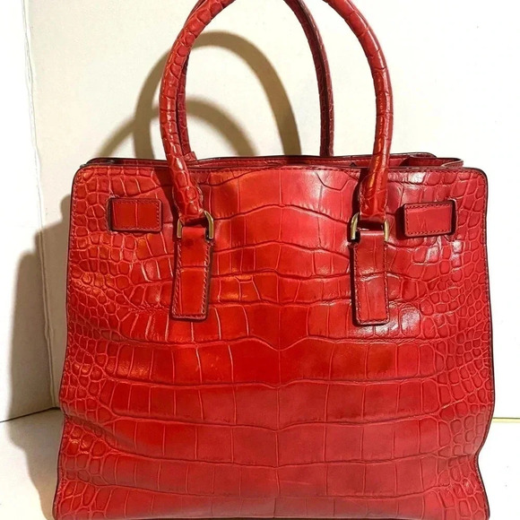 Michael kors red  leather satchel handbag - Picture 2 of 14